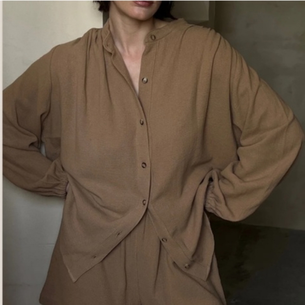 *FINAL PRICE* NA NIN Gloria Waffled Cotton Blouse